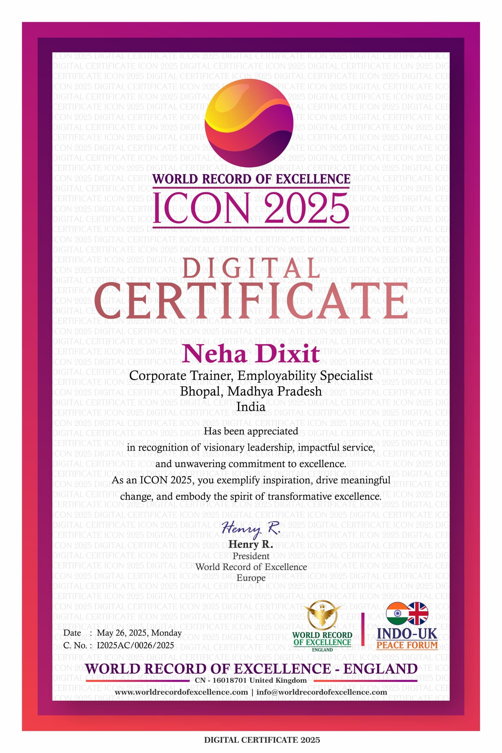 Professional Excellence Certificate